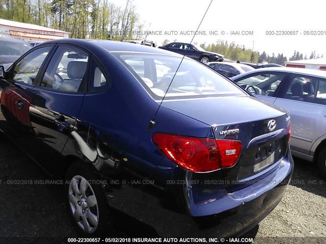 KMHDU46D09U617259 - 2009 HYUNDAI ELANTRA GLS/SE BLUE photo 3