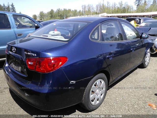 KMHDU46D09U617259 - 2009 HYUNDAI ELANTRA GLS/SE BLUE photo 4