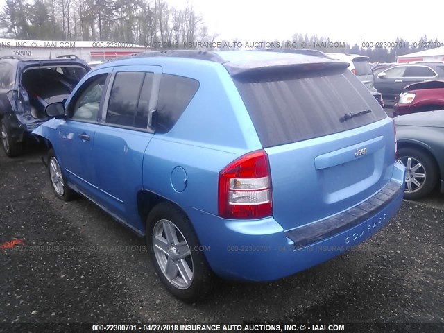 1J8FT47W98D597343 - 2008 JEEP COMPASS SPORT BLUE photo 3