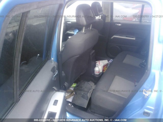 1J8FT47W98D597343 - 2008 JEEP COMPASS SPORT BLUE photo 8