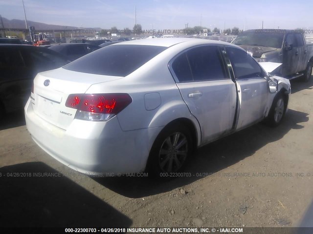 4S3BMBC6XA3226930 - 2010 SUBARU LEGACY 2.5I PREMIUM WHITE photo 4