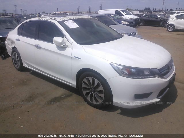 1HGCR6F5XEA005279 - 2014 HONDA ACCORD HYBRID/EXL WHITE photo 1