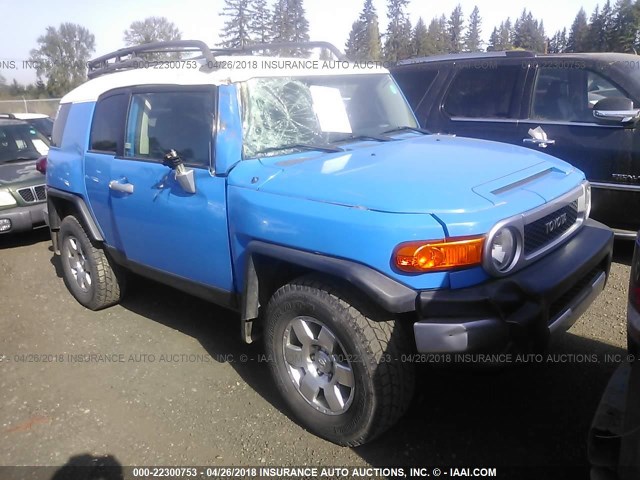 JTEBU11F670023858 - 2007 TOYOTA FJ CRUISER BLUE photo 1