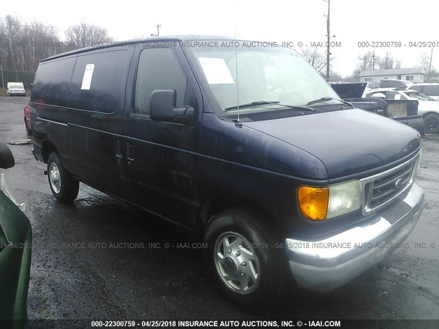 1FTNE24L23HB70499 - 2003 FORD ECONOLINE E250 VAN BLUE photo 1