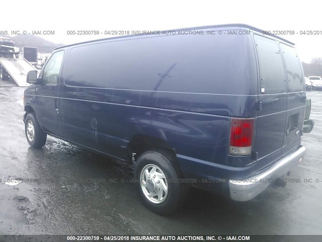 1FTNE24L23HB70499 - 2003 FORD ECONOLINE E250 VAN BLUE photo 3