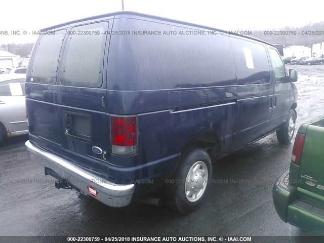 1FTNE24L23HB70499 - 2003 FORD ECONOLINE E250 VAN BLUE photo 4