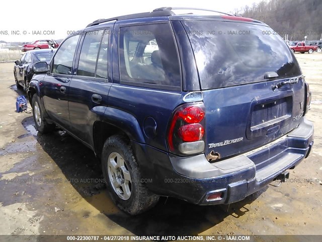 1GNDT13S022265804 - 2002 CHEVROLET TRAILBLAZER  BLUE photo 3