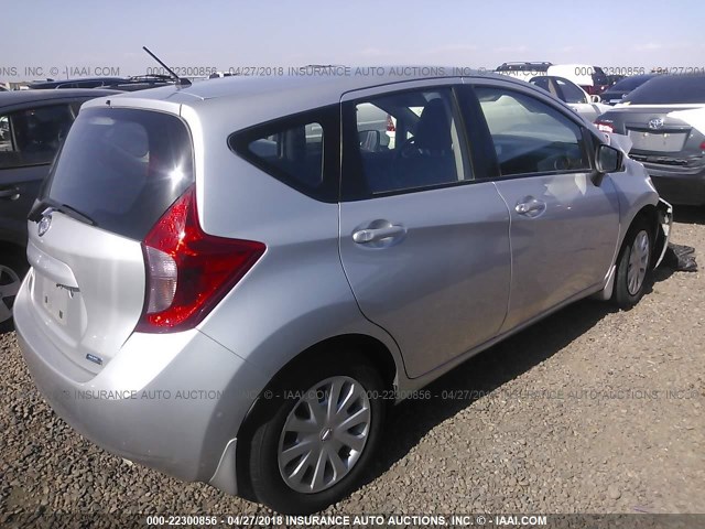 3N1CE2CP0FL435182 - 2015 NISSAN VERSA NOTE S/S PLUS/SV/SL/SR SILVER photo 4