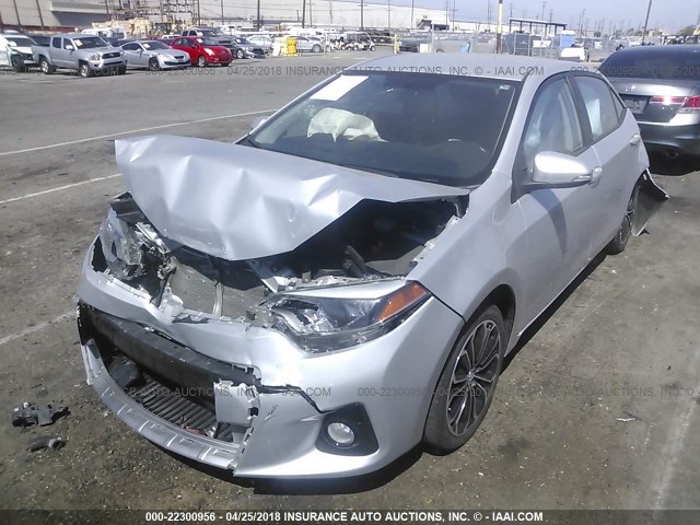 5YFBURHEXGP493185 - 2016 TOYOTA COROLLA L/LE/LE PLS/PRM/S/S PLS SILVER photo 2