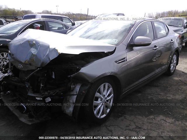 5XXGM4A76FG508356 - 2015 KIA OPTIMA LX GRAY photo 2