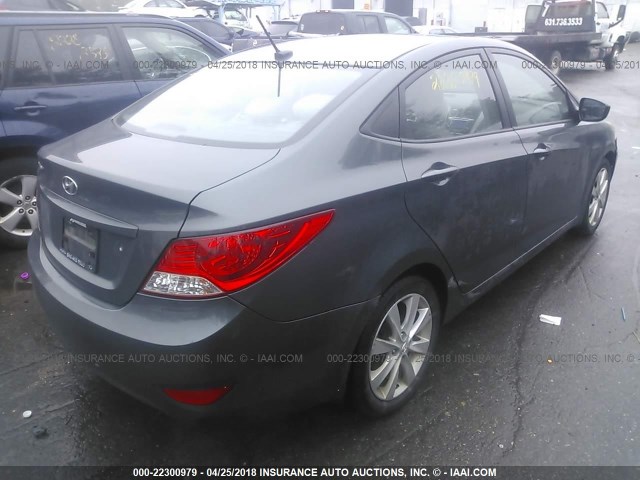 KMHCU4AE2CU183929 - 2012 HYUNDAI ACCENT GLS/GS/SE GRAY photo 4