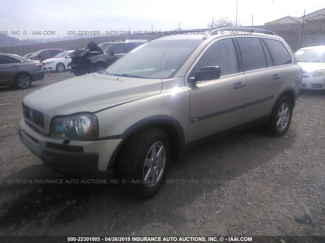 YV1CZ592X51214459 - 2005 VOLVO XC90 GOLD photo 2