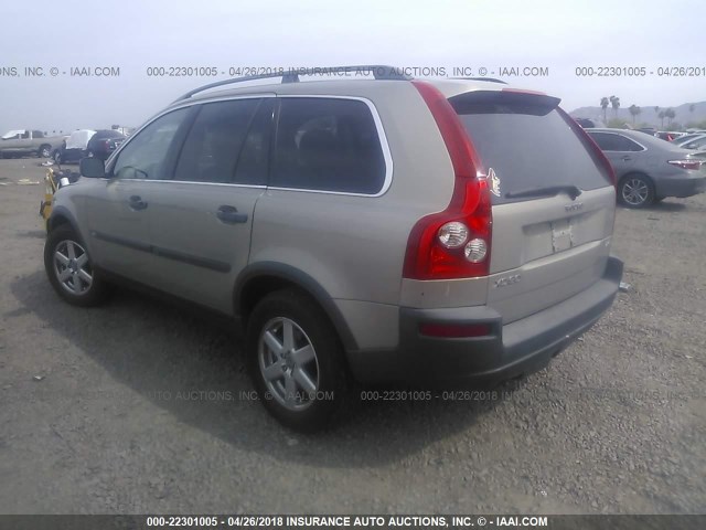 YV1CZ592X51214459 - 2005 VOLVO XC90 GOLD photo 3