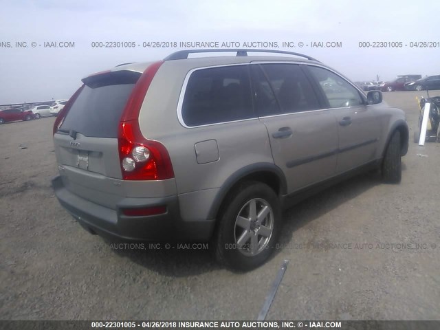 YV1CZ592X51214459 - 2005 VOLVO XC90 GOLD photo 4