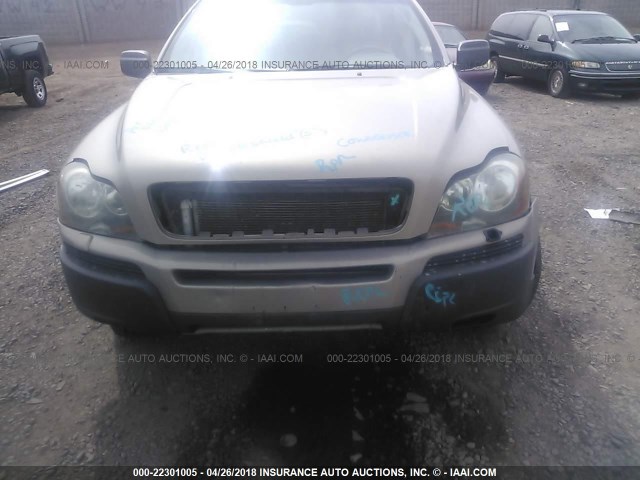 YV1CZ592X51214459 - 2005 VOLVO XC90 GOLD photo 6