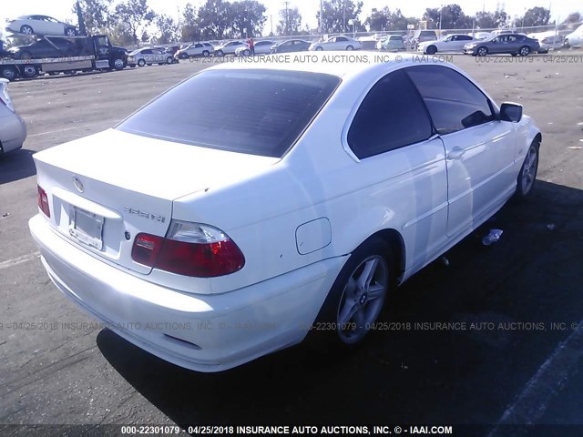 WBABN33491JW56619 - 2001 BMW 325 CI WHITE photo 4