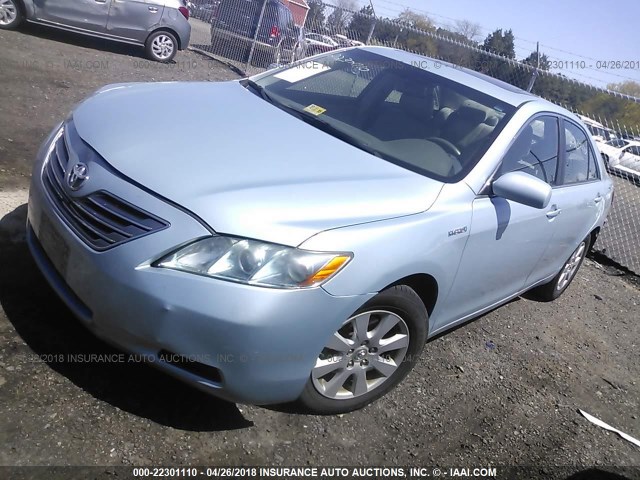 4T1BB46K38U061815 - 2008 TOYOTA CAMRY HYBRID Light Blue photo 2