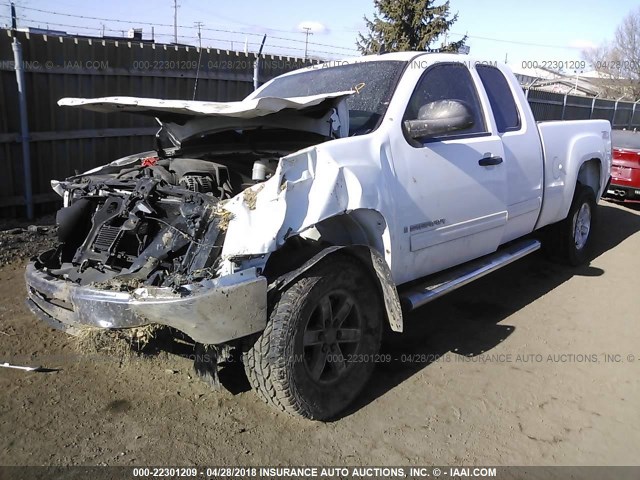 1GTEK29J69Z216080 - 2009 GMC SIERRA K1500 SLE WHITE photo 2