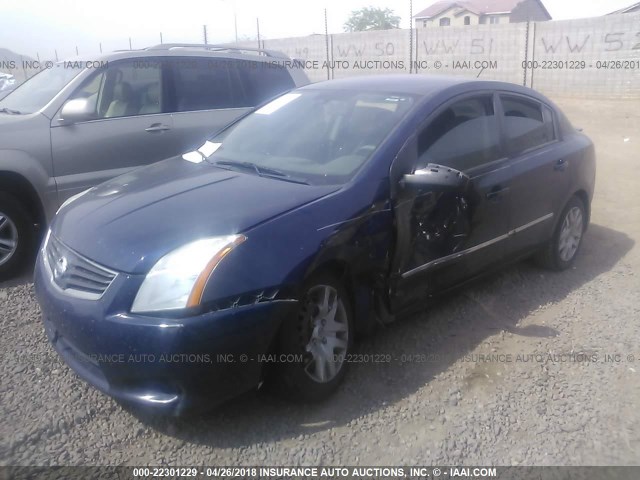 3N1AB6AP7BL698094 - 2011 NISSAN SENTRA 2.0/2.0S/SR/2.0SL BLUE photo 2