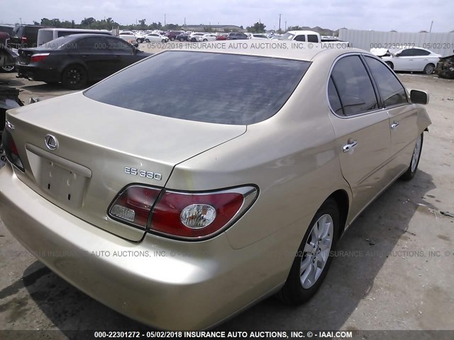 JTHBA30GX40003402 - 2004 LEXUS ES 330 GOLD photo 4