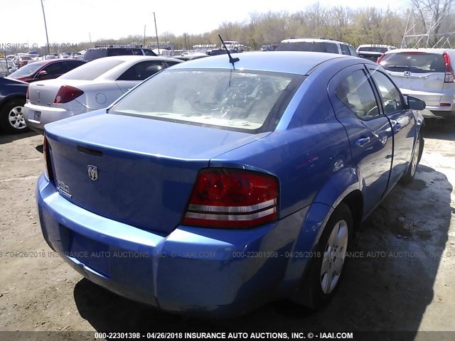 1B3LC46KX8N176171 - 2008 DODGE AVENGER SE BLUE photo 4