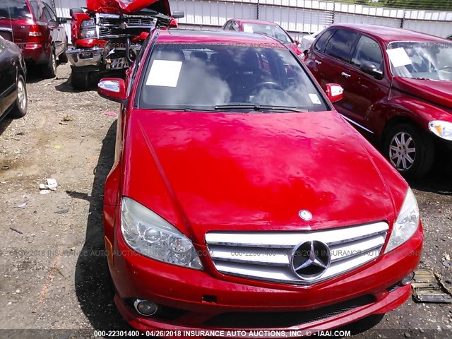 WDDGF54X09R053362 - 2009 MERCEDES-BENZ C 300 RED photo 6