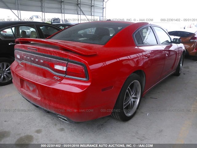 2C3CDXCT5EH134509 - 2014 DODGE CHARGER R/T RED photo 4