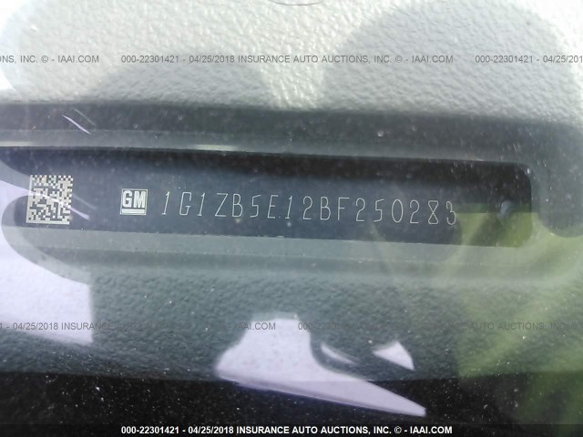 1G1ZB5E12BF250283 - 2011 CHEVROLET MALIBU LS 灰色 照片 9