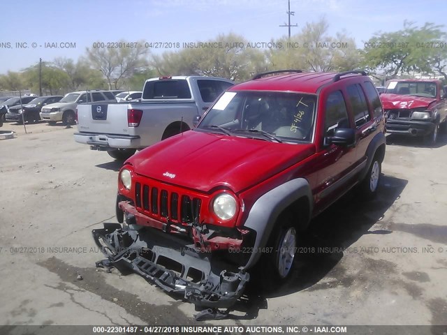 1J4GK48KS2W171027 - 2002 JEEP LIBERTY SPORT RED photo 2