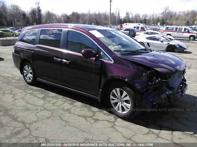 5FNRL5H69FB062950 - 2015 HONDA ODYSSEY EXL MAROON photo 1