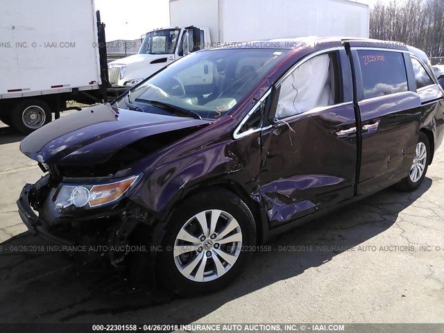 5FNRL5H69FB062950 - 2015 HONDA ODYSSEY EXL MAROON photo 6