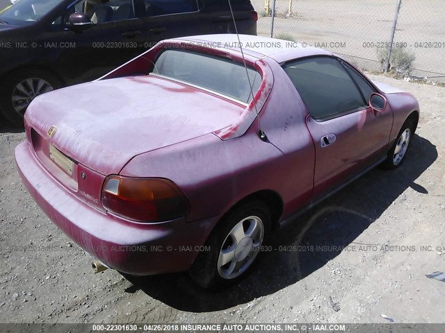 JHMEH6164PS017093 - 1993 HONDA CIVIC DEL SOL SI RED photo 4