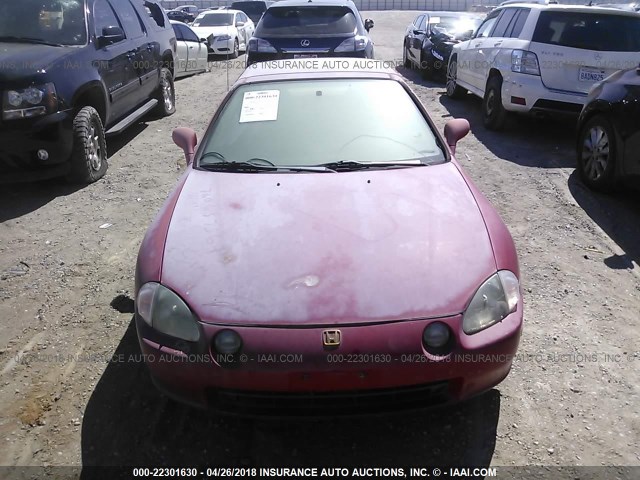 JHMEH6164PS017093 - 1993 HONDA CIVIC DEL SOL SI RED photo 6