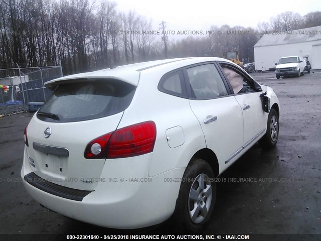 JN8AS5MV0DW103718 - 2013 NISSAN ROGUE S/SV WHITE photo 4