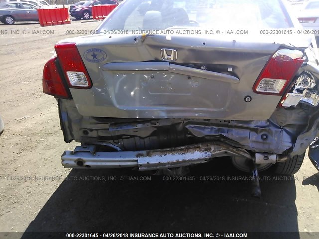 JHMES96645S026563 - 2005 HONDA CIVIC HYBRID GRAY photo 6