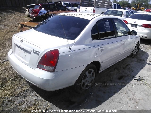 KMHDN45D43U557069 - 2003 HYUNDAI ELANTRA GLS/GT WHITE photo 4