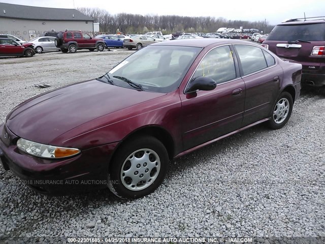 1G3NK52F52C156373 - 2002 OLDSMOBILE ALERO GX RED photo 2