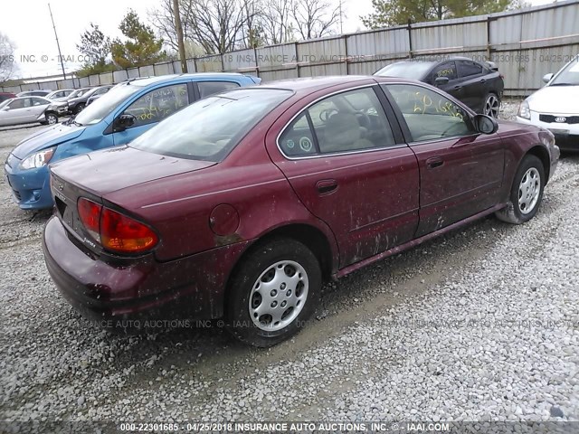 1G3NK52F52C156373 - 2002 OLDSMOBILE ALERO GX RED photo 4