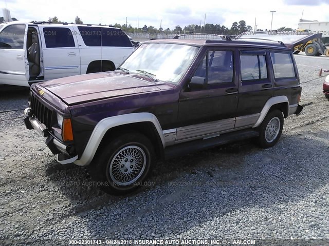 1J4FT78S0PL638588 - 1993 JEEP CHEROKEE COUNTRY MAROON photo 2