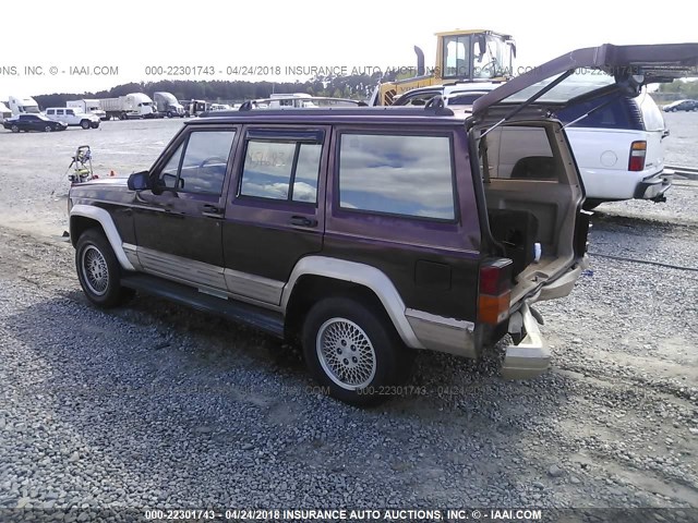 1J4FT78S0PL638588 - 1993 JEEP CHEROKEE COUNTRY MAROON photo 3