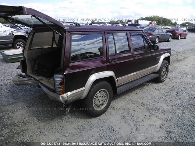 1J4FT78S0PL638588 - 1993 JEEP CHEROKEE COUNTRY MAROON photo 4