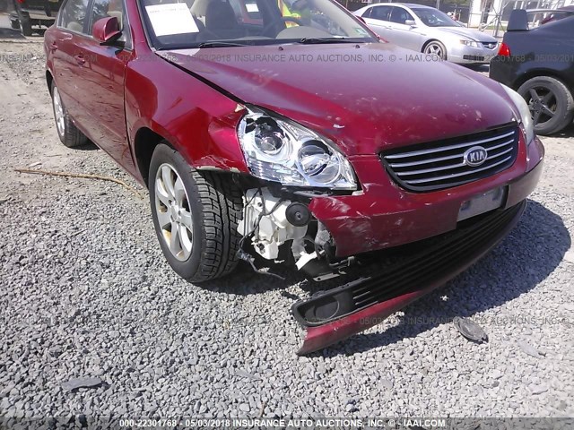 KNAGE124885191779 - 2008 KIA OPTIMA LX/EX RED photo 6