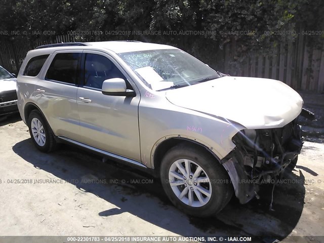 1C4RDHAGXEC503210 - 2014 DODGE DURANGO SXT BEIGE photo 1