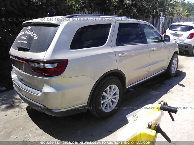 1C4RDHAGXEC503210 - 2014 DODGE DURANGO SXT BEIGE photo 4