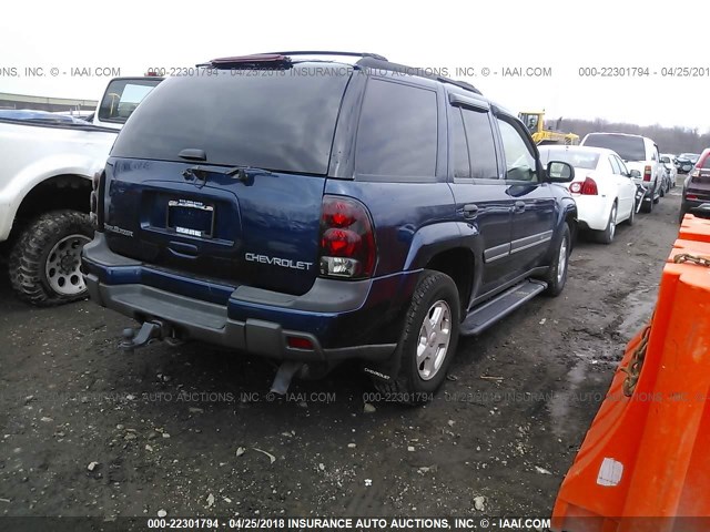 1GNDT13S222354189 - 2002 CHEVROLET TRAILBLAZER  BLUE photo 4