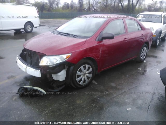 JTDBL40E799072857 - 2009 TOYOTA COROLLA LE/XLE BURGUNDY photo 2