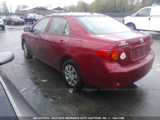 JTDBL40E799072857 - 2009 TOYOTA COROLLA LE/XLE BURGUNDY photo 3
