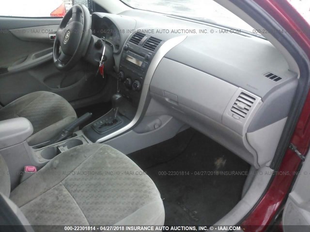 JTDBL40E799072857 - 2009 TOYOTA COROLLA LE/XLE BURGUNDY photo 5