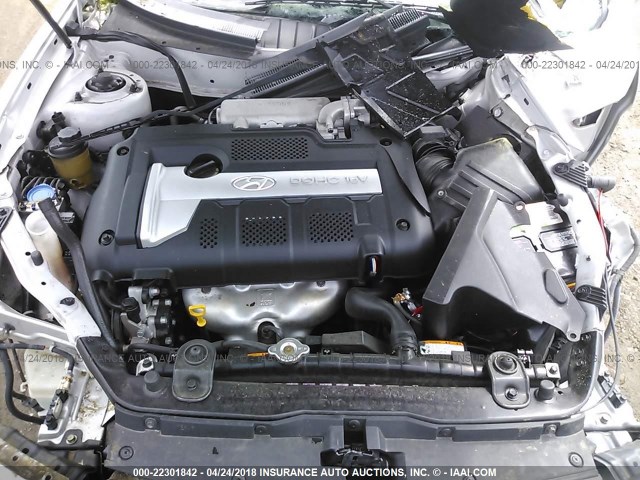 KMHHM66D37U256863 - 2007 HYUNDAI TIBURON GS SILVER photo 10