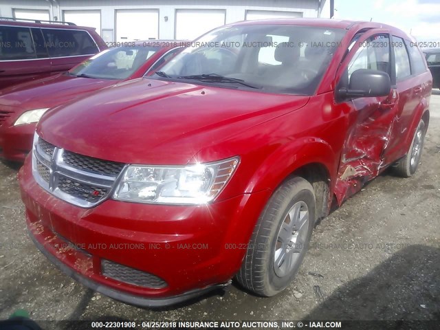 3C4PDCAB2CT314728 - 2012 DODGE JOURNEY SE RED photo 2